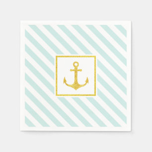 Snygg stripe Mönster Golden Anchor Pappersservett
