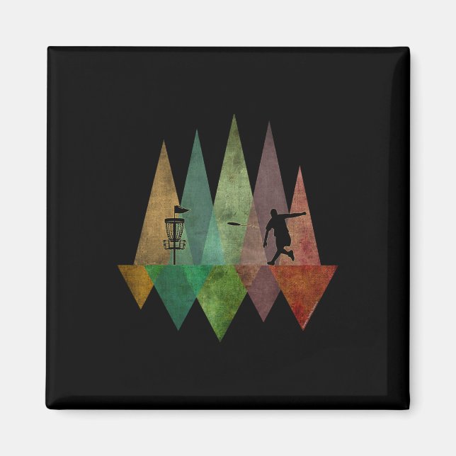 Snygg Styliserad Geometrisk Discgolf  Magnet (Framsidan)