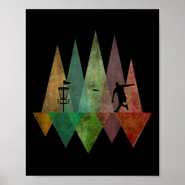 Snygg Styliserad Geometrisk Discgolf  Poster (Framsidan)