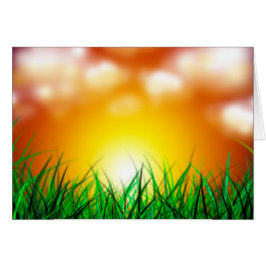 Snygg Sunrise över Fält i Grass Hälsningskort