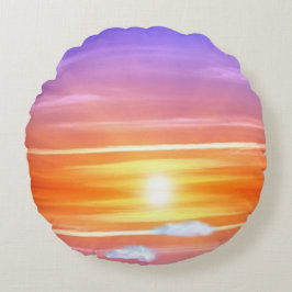 Snygg Sunrise Round Pillow Rund Kudde