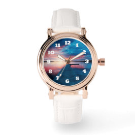 Snygg Sunset på Lugnen Sjö Armbandsur