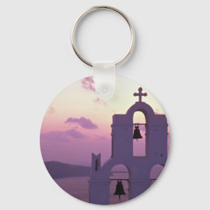 Snygg Sunset: Santorini Fira vid sunset, Grekland Nyckelring