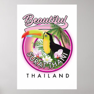 Snygg Surat Thani-tunneln och logotyp Poster