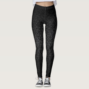 Snygg svart-Damask-mönster Leggings