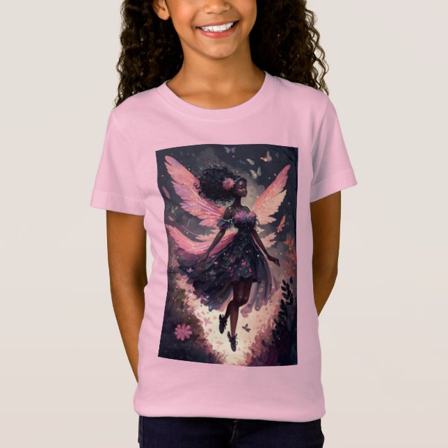 Snygg svart Fairy T Shirt (Framsida)