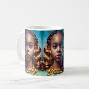 Snygg svart flicka, arv-månader Kvinnohist Kaffemugg
