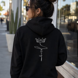 Snygg svart hoodie 'Jesus' krona modern streetwear T Shirt