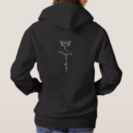 Snygg svart hoodie 'Jesus' krona modern streetwear T Shirt