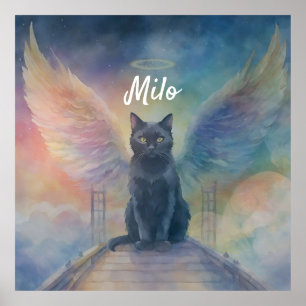 Snygg svart katt Art Pet Memorial Gift Poster