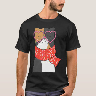 Snygg svart katt kattunge röda hjärta glasögon Gla T Shirt