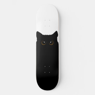 Snygg svart katt mini skateboard bräda 18,5 cm