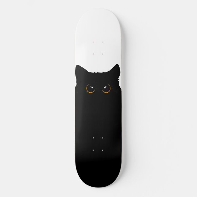 Snygg svart katt mini skateboard bräda 18,5 cm (Framsida)