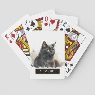 Snygg svart katt personalize casinokort