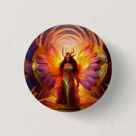 Snygg svart kvinna Guld Dress Heart-bakgrund Knapp