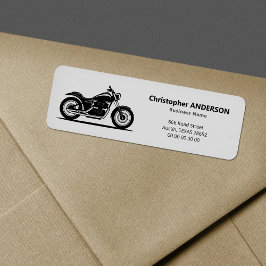 Snygg svart motorcykel returadressetikett returadress etikett
