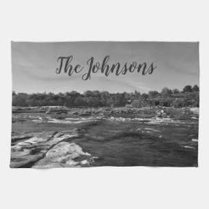 Snygg svart och vit bild av James River Kökshandduk