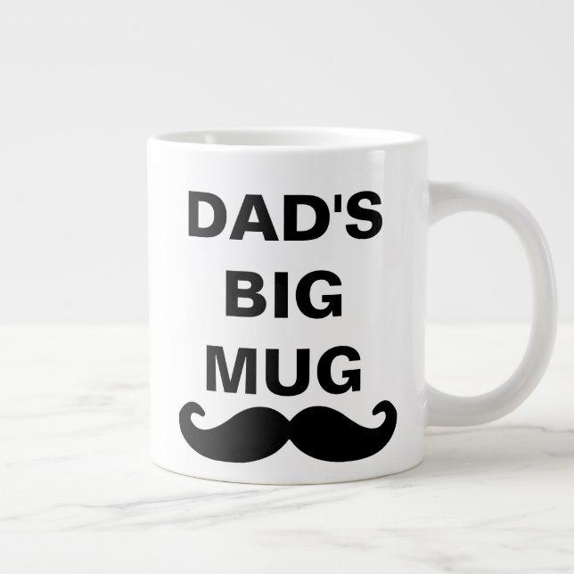 Snygg svart och vit Fars dag Pappas stora Jumbo Mugg (Höger)
