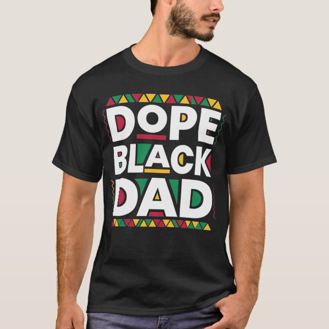 Snygg svart pappa fars dag afroamerikansk t shirt (Framsida)