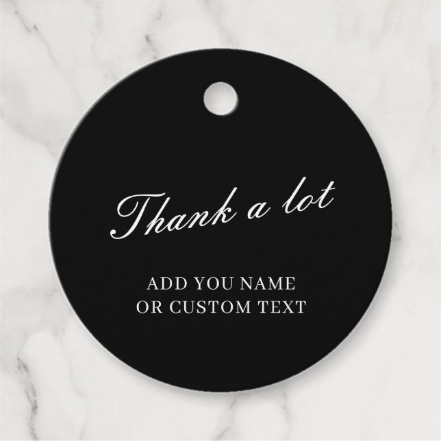 Snygg svart tack-typografi design gåvor etiketter (Framsida)