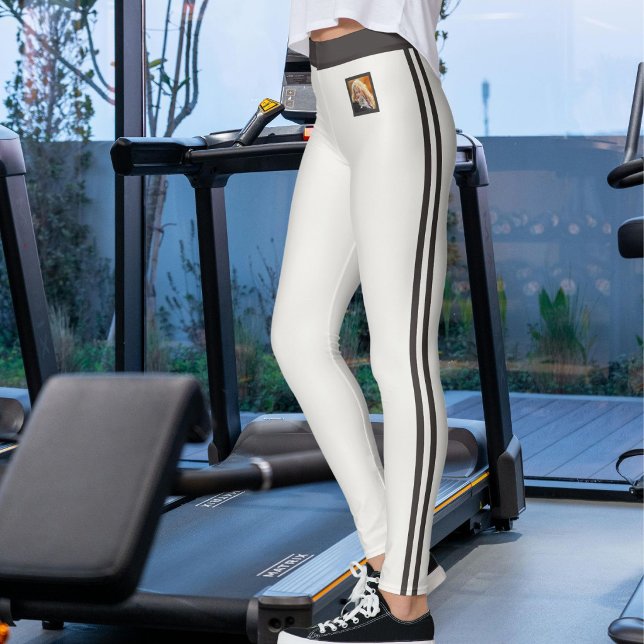 Snygg svartrandig anpassad kattmamma leggings (Skapare uppladdad)