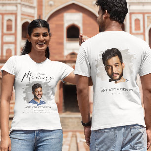 Snygg T-shirt för begravning med foto fram- och ba