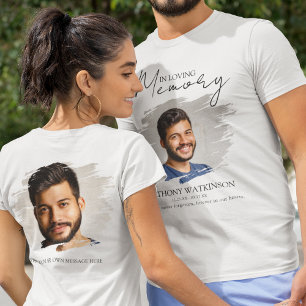 Snygg T-shirt för begravning med foto fram- och ba