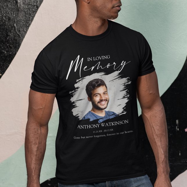 Snygg T-shirt för begravning med foto fram- och ba (Skapare uppladdad)