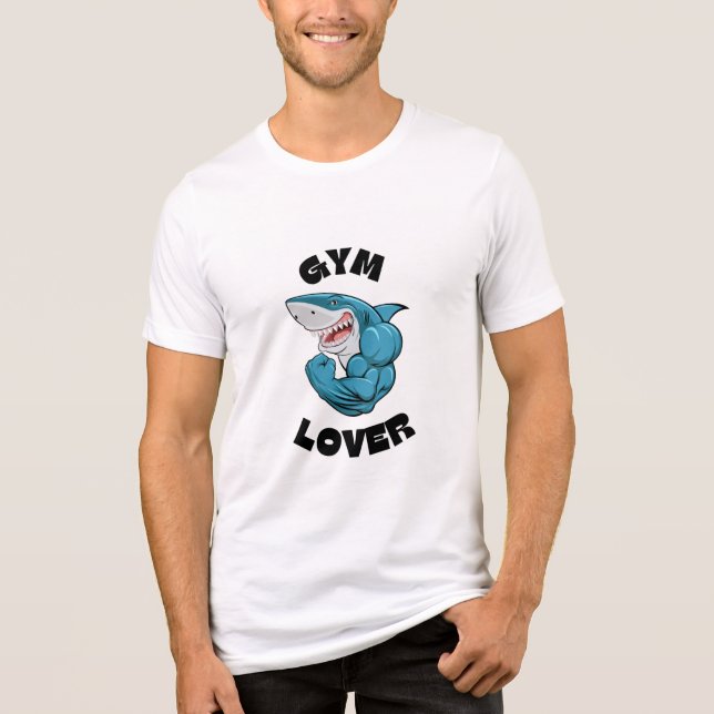 Snygg T-Shirt för män med delfintryck & gym (Framsida)