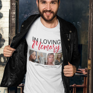 Snygg T-shirt för minnesstund med 4 bilder