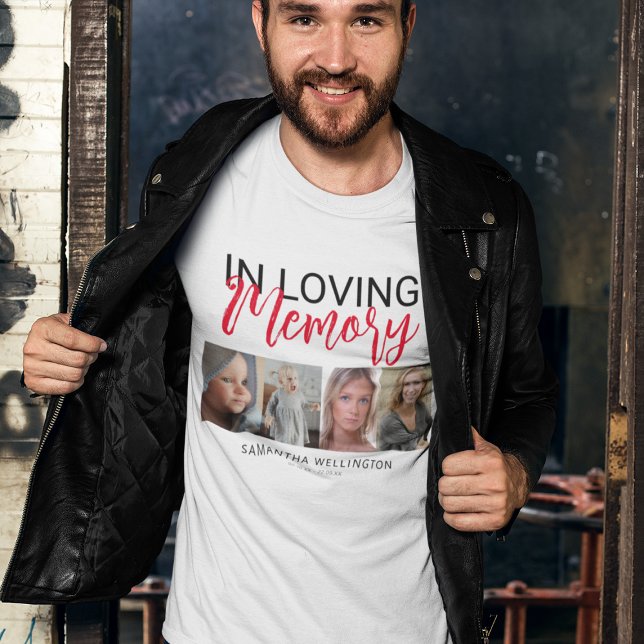 Snygg T-shirt för minnesstund med 4 bilder (Skapare uppladdad)