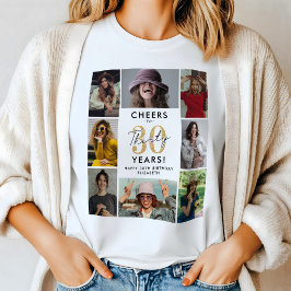 Snygg T-shirt med fotokollage för 30-årsfirande