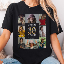 Snygg T-shirt med fotokollage för 30-årsfirande