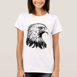Snygg T-shirt med Örnritning – Konstnärlig & Vild