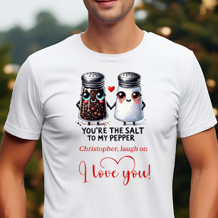 Snygg t-shirt med rolig mat och kärlekstema för al