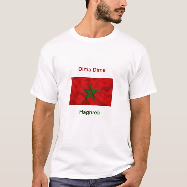 Snygg t-shirt med text på den Dima Dima maghreb" (Framsida)
