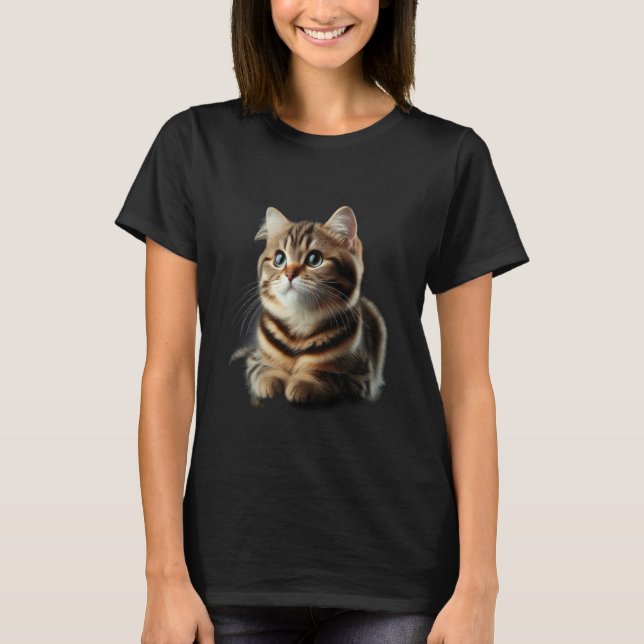 Snygg Tabby Katt T Shirt (Framsida)