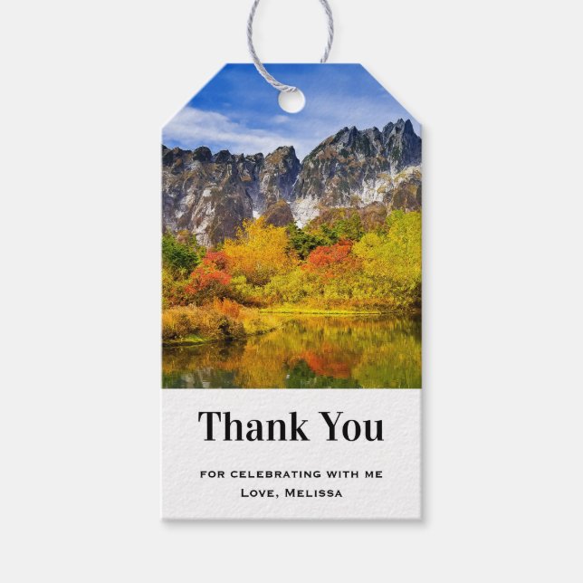 Snygg Tack för Land-bergen Presentetikett (Framsidan)