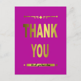 Snygg tack guld typografi vykort