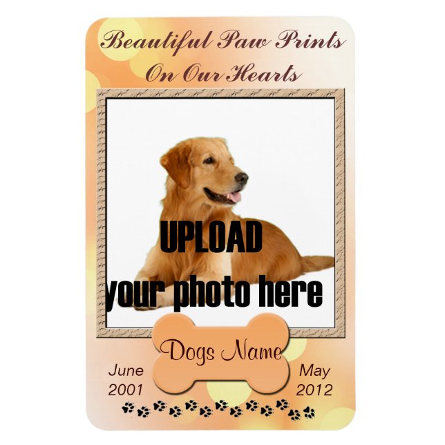Snygg Tass avtryck på vår Hund Memorial Magnet (Vertikal)