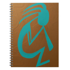 Snygg Teal Kokopelli Painting Anteckningsbok