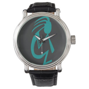 Snygg Teal Kokopelli Painting Armbandsur