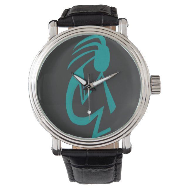 Snygg Teal Kokopelli Painting Armbandsur (Framsida)