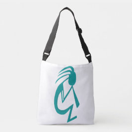 Snygg Teal Kokopelli Painting Axelväska