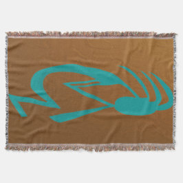 Snygg Teal Kokopelli Painting Filt