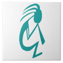 Snygg Teal Kokopelli Painting Kakelplatta