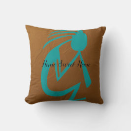 Snygg Teal Kokopelli Painting Kudde