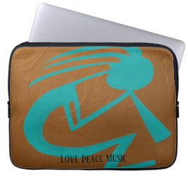 Snygg Teal Kokopelli Painting Laptop Fodral