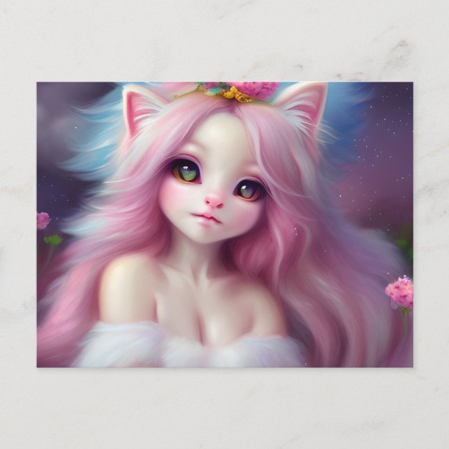 Snygg Tecknad Cat Baby Vykort (Framsida)