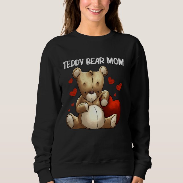 Snygg teddybjörn för mamma moder plyschfylld leksa t shirt (Framsida)